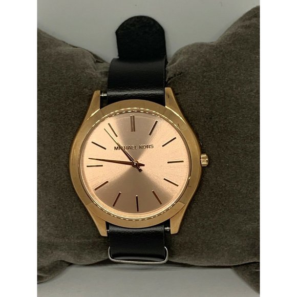 Michael Kors MK4301 Women Black Leather Analog Ros main image 9